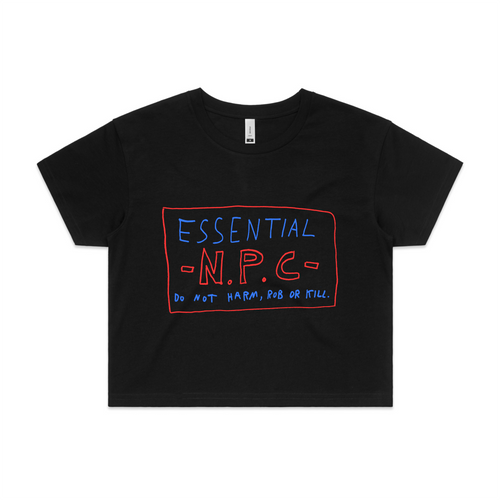 Essential NPC Tee by Lonely Kids Club. All clothing from our T-shirts to our shorts and hoodies are ethically made, and printed packed and shipped from Sydney.