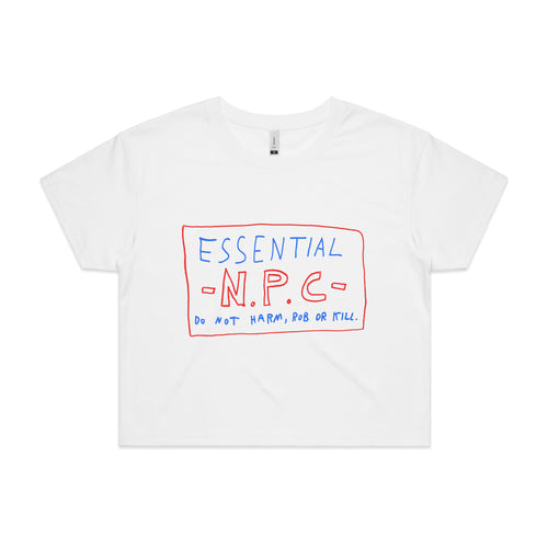 Essential NPC Tee by Lonely Kids Club. All clothing from our T-shirts to our shorts and hoodies are ethically made, and printed packed and shipped from Sydney.
