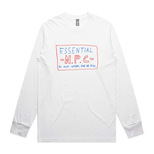 Essential NPC Tee by Lonely Kids Club. All clothing from our T-shirts to our shorts and hoodies are ethically made, and printed packed and shipped from Sydney.