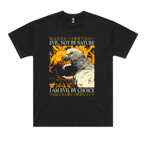 Evil By Choice Tee by Lonely Kids Club. All clothing from our T-shirts to our shorts and hoodies are ethically made, and printed packed and shipped from Sydney.