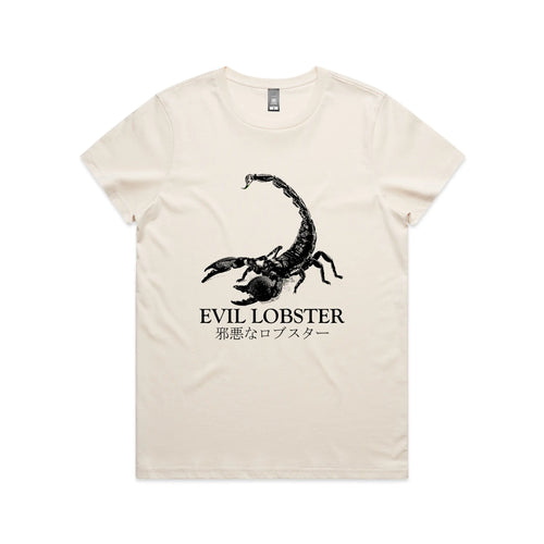 Evil Lobster Tee by Lonely Kids Club. All clothing from our T-shirts to our shorts and hoodies are ethically made, and printed packed and shipped from Sydney.