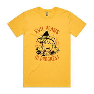 Evil Plans In Progress Tee by Lonely Kids Club. All clothing from our T-shirts to our shorts and hoodies are ethically made, and printed packed and shipped from Sydney.