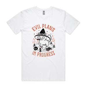 Evil Plans In Progress Tee by Lonely Kids Club. All clothing from our T-shirts to our shorts and hoodies are ethically made, and printed packed and shipped from Sydney.