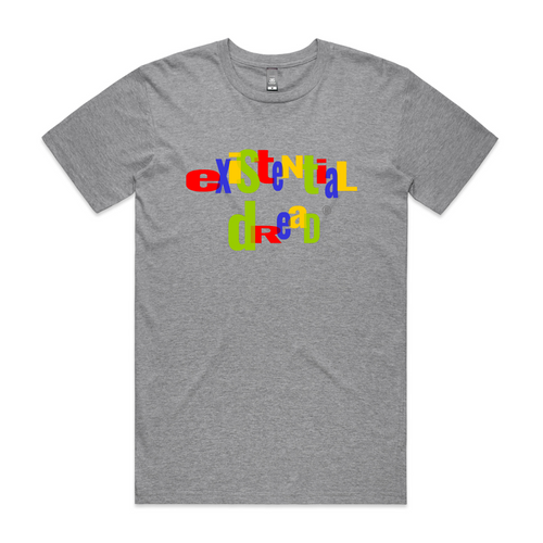 Existential Dread Tee by Lonely Kids Club. All clothing from our T-shirts to our shorts and hoodies are ethically made, and printed packed and shipped from Sydney.