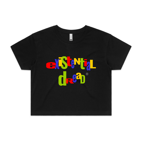 Existential Dread Tee by Lonely Kids Club. All clothing from our T-shirts to our shorts and hoodies are ethically made, and printed packed and shipped from Sydney.