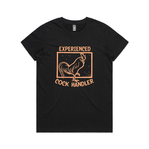 Experienced Cock Handler T-shirt by Lonely Kids Club. Printed Sustainably in Australia.