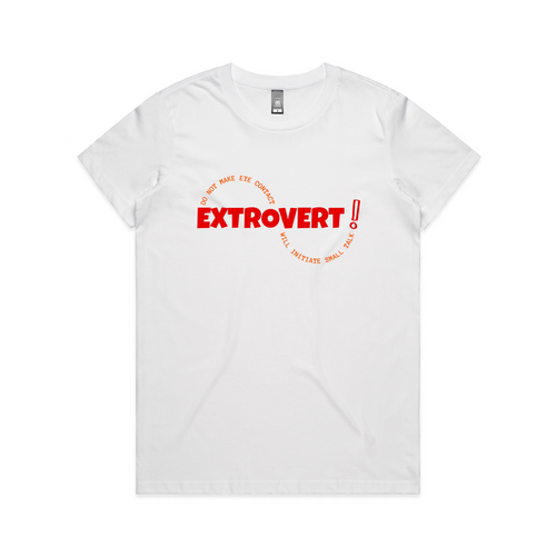 Extrovert Tee by Lonely Kids Club. All clothing from our T-shirts to our shorts and hoodies are ethically made, and printed packed and shipped from Sydney.