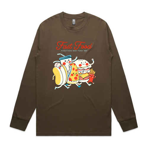 Fast Food Tee by Lonely Kids Club. All clothing from our T-shirts to our shorts and hoodies are ethically made, and printed packed and shipped from Sydney.