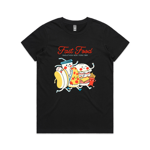 Fast Food Tee by Lonely Kids Club. All clothing from our T-shirts to our shorts and hoodies are ethically made, and printed packed and shipped from Sydney.