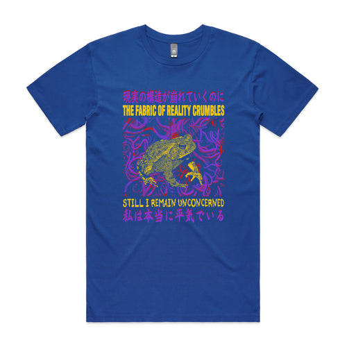 Fabric Of Reality Tee by Lonely Kids Club. All clothing from our T-shirts to our shorts and hoodies are ethically made, and printed packed and shipped from Sydney.
