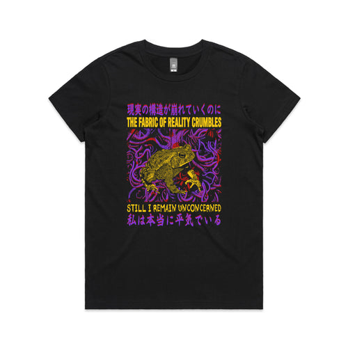 Fabric Of Reality Tee by Lonely Kids Club. All clothing from our T-shirts to our shorts and hoodies are ethically made, and printed packed and shipped from Sydney.