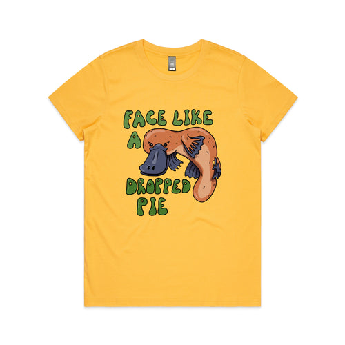 Face Like A Dropped Pie Tee by Lonely Kids Club. All clothing from our T-shirts to our shorts and hoodies are ethically made, and printed packed and shipped from Sydney.