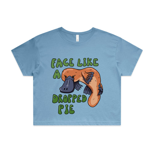 Face Like A Dropped Pie Tee by Lonely Kids Club. All clothing from our T-shirts to our shorts and hoodies are ethically made, and printed packed and shipped from Sydney.