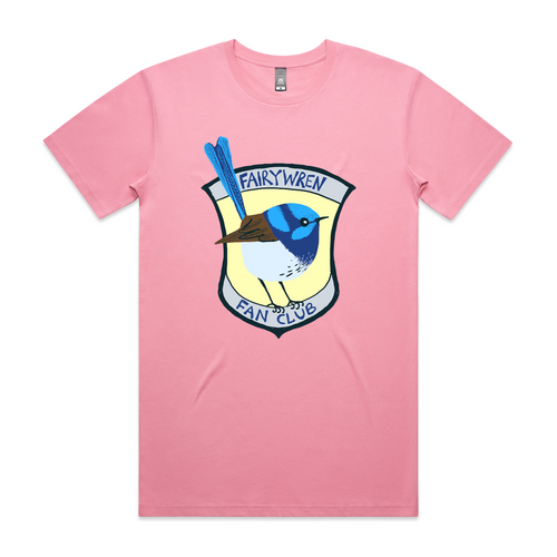 Fairywren Fan Club Tee by Lonely Kids Club. All clothing from our T-shirts to our shorts and hoodies are ethically made, and printed packed and shipped from Sydney.