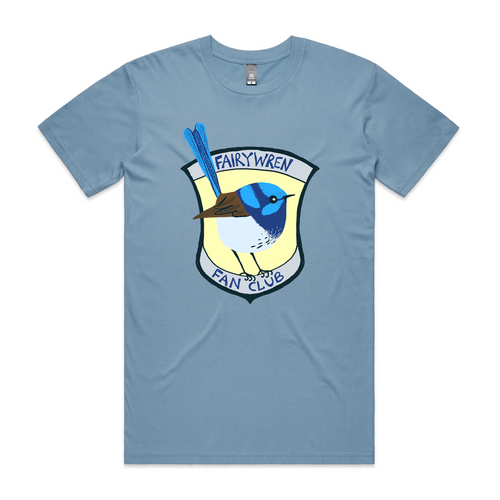 Fairywren Fan Club Tee by Lonely Kids Club. All clothing from our T-shirts to our shorts and hoodies are ethically made, and printed packed and shipped from Sydney.