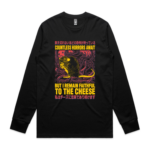 Faithful To The Cheese Tee by Lonely Kids Club. All clothing from our T-shirts to our shorts and hoodies are ethically made, and printed packed and shipped from Sydney.