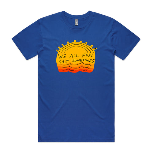 We All Feel Tee by Lonely Kids Club. All clothing from our T-shirts to our shorts and hoodies are ethically made, and printed packed and shipped from Sydney.