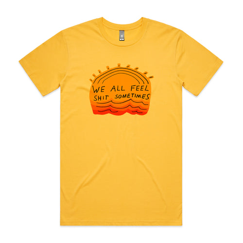 We All Feel Tee by Lonely Kids Club. All clothing from our T-shirts to our shorts and hoodies are ethically made, and printed packed and shipped from Sydney.
