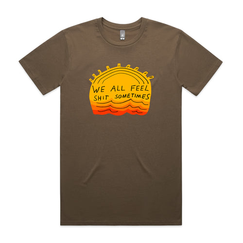 We All Feel Tee by Lonely Kids Club. All clothing from our T-shirts to our shorts and hoodies are ethically made, and printed packed and shipped from Sydney.