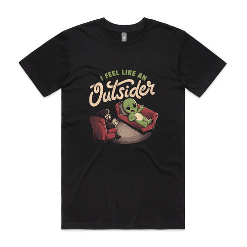 Feel Like An Outsider Tee by Lonely Kids Club. All clothing from our T-shirts to our shorts and hoodies are ethically made, and printed packed and shipped from Sydney.