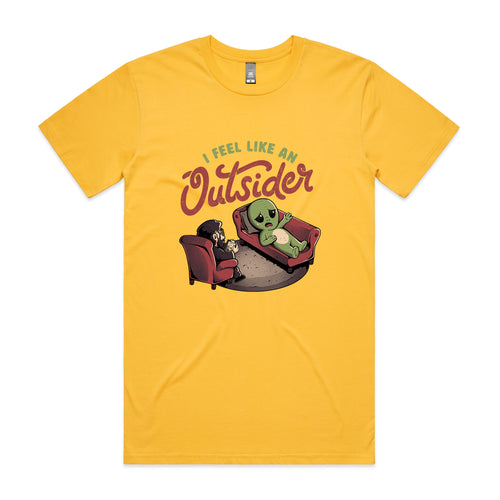 Feel Like An Outsider Tee by Lonely Kids Club. All clothing from our T-shirts to our shorts and hoodies are ethically made, and printed packed and shipped from Sydney.