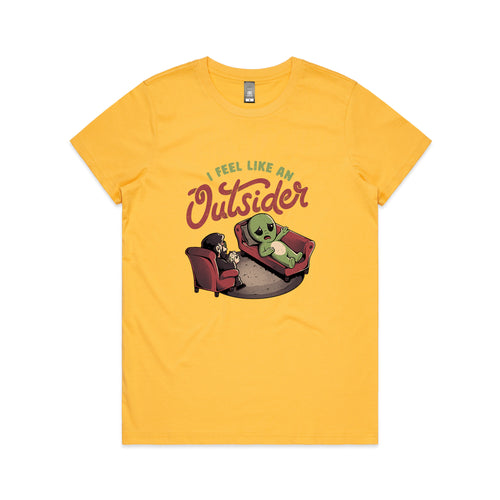 Feel Like An Outsider Tee by Lonely Kids Club. All clothing from our T-shirts to our shorts and hoodies are ethically made, and printed packed and shipped from Sydney.