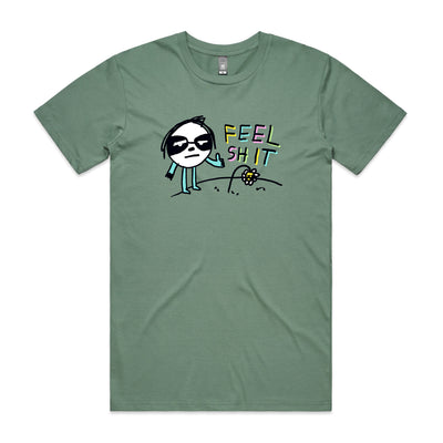 Feel Shit Tee by Lonely Kids Club. All clothing from our T-shirts to our shorts and hoodies are ethically made, and printed packed and shipped from Sydney.