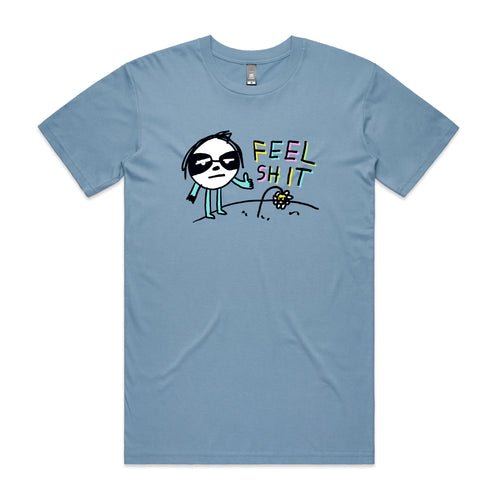 Feel Shit Tee by Lonely Kids Club. All clothing from our T-shirts to our shorts and hoodies are ethically made, and printed packed and shipped from Sydney.