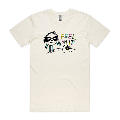 Feel Shit Tee by Lonely Kids Club. All clothing from our T-shirts to our shorts and hoodies are ethically made, and printed packed and shipped from Sydney.