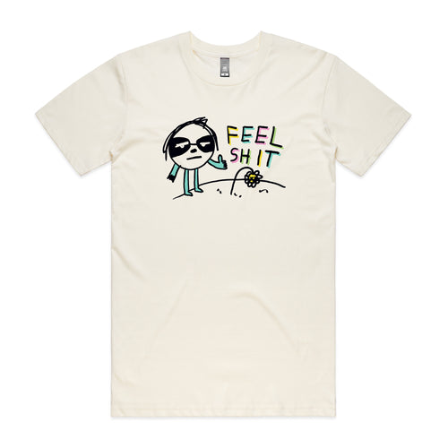 Feel Shit Tee by Lonely Kids Club. All clothing from our T-shirts to our shorts and hoodies are ethically made, and printed packed and shipped from Sydney.