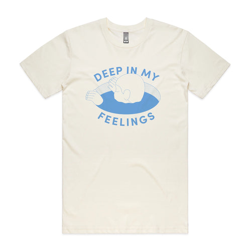 Deep In My Feelings Tee by Lonely Kids Club. All clothing from our T-shirts to our shorts and hoodies are ethically made, and printed packed and shipped from Sydney.