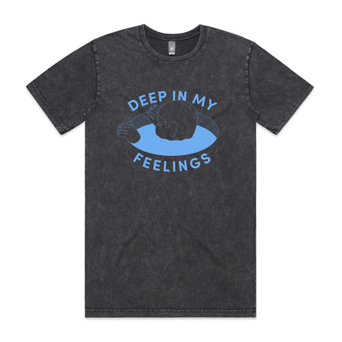 Deep In My Feelings Tee by Lonely Kids Club. All clothing from our T-shirts to our shorts and hoodies are ethically made, and printed packed and shipped from Sydney.