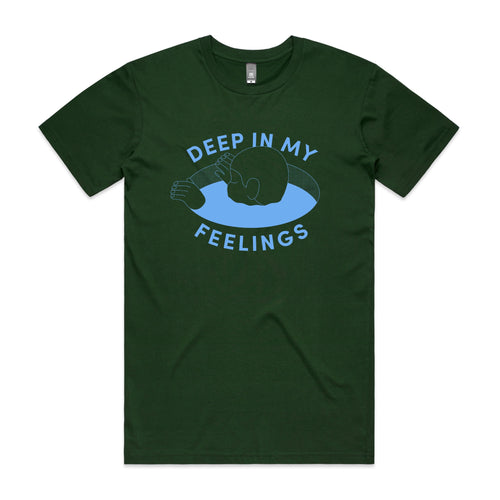 Deep In My Feelings Tee by Lonely Kids Club. All clothing from our T-shirts to our shorts and hoodies are ethically made, and printed packed and shipped from Sydney.