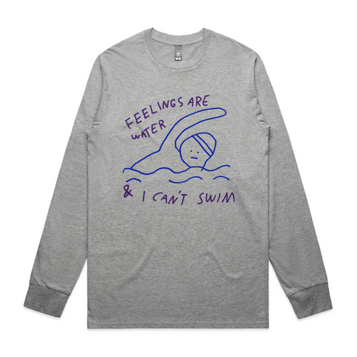 Feelings Are Water Tee by Lonely Kids Club. All clothing from our T-shirts to our shorts and hoodies are ethically made, and printed packed and shipped from Sydney.