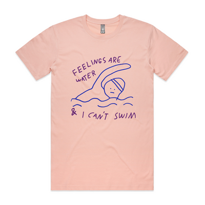 Feelings Are Water Tee by Lonely Kids Club. All clothing from our T-shirts to our shorts and hoodies are ethically made, and printed packed and shipped from Sydney.