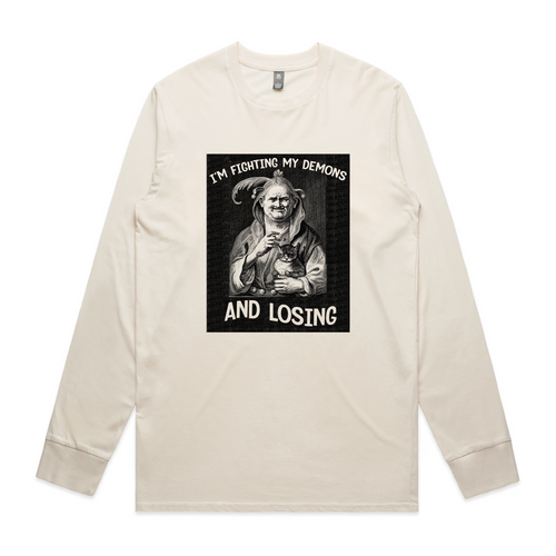 Fighting My Demons Tee by Lonely Kids Club. All clothing from our T-shirts to our shorts and hoodies are ethically made, and printed packed and shipped from Sydney.