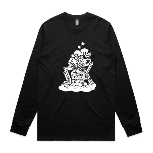 Figure It Out Together Tee by Lonely Kids Club. All clothing from our T-shirts to our shorts and hoodies are ethically made, and printed packed and shipped from Sydney.