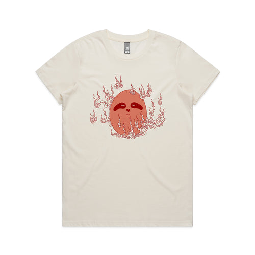 Fire Elemental Egg Sloth Tee by Lonely Kids Club. All clothing from our T-shirts to our shorts and hoodies are ethically made, and printed packed and shipped from Sydney.