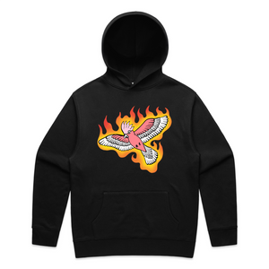Flamin' Galah Hoodie by Lonely Kids Club. All clothing from our T-shirts to our shorts and hoodies are ethically made, and printed packed and shipped from Sydney.
