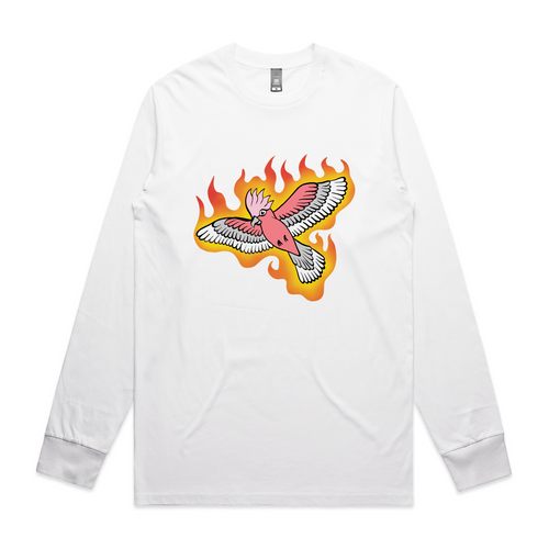 Flamin' Galah Tee by Lonely Kids Club. All clothing from our T-shirts to our shorts and hoodies are ethically made, and printed packed and shipped from Sydney.