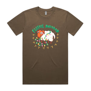 Fleece Navidad Tee by Lonely Kids Club. All clothing from our T-shirts to our shorts and hoodies are ethically made, and printed packed and shipped from Sydney.