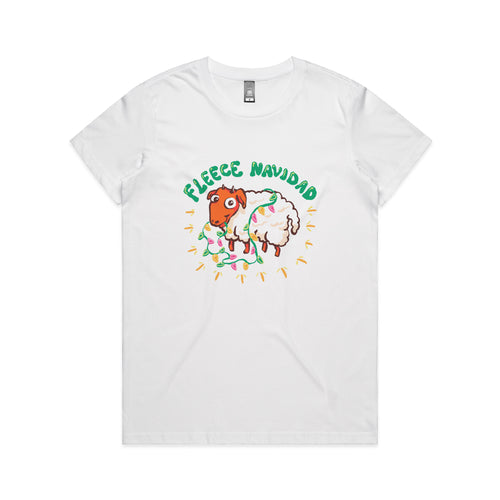 Fleece Navidad Tee by Lonely Kids Club. All clothing from our T-shirts to our shorts and hoodies are ethically made, and printed packed and shipped from Sydney.