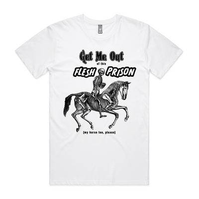 Flesh Prison Tee by Lonely Kids Club. All clothing from our T-shirts to our shorts and hoodies are ethically made, and printed packed and shipped from Sydney.