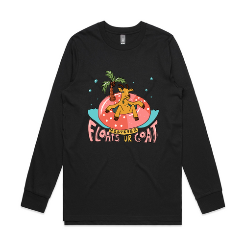 Floats Ur Goat Tee by Lonely Kids Club. All clothing from our T-shirts to our shorts and hoodies are ethically made, and printed packed and shipped from Sydney.