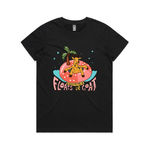 Floats Ur Goat Tee by Lonely Kids Club. All clothing from our T-shirts to our shorts and hoodies are ethically made, and printed packed and shipped from Sydney.