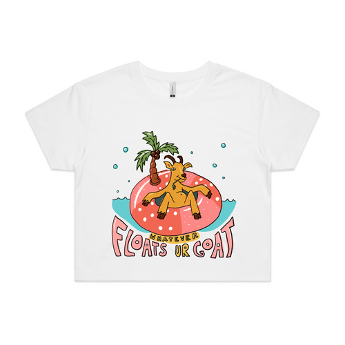Floats Ur Goat Tee by Lonely Kids Club. All clothing from our T-shirts to our shorts and hoodies are ethically made, and printed packed and shipped from Sydney.