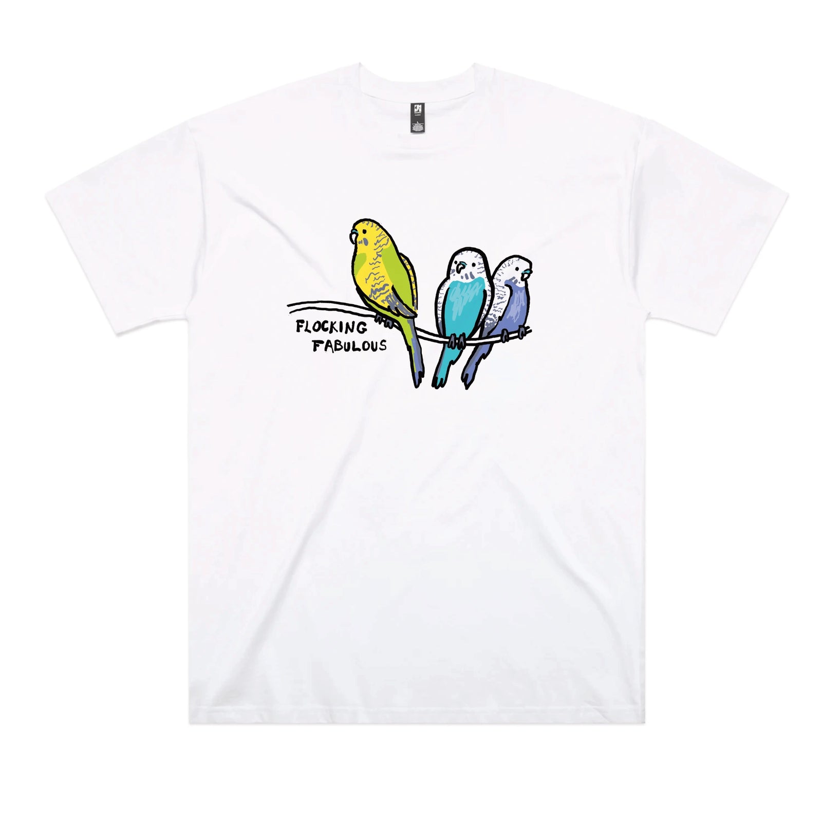 White oversized t-shirt with Flocking Fabulous graphic by Lonely Kids Club