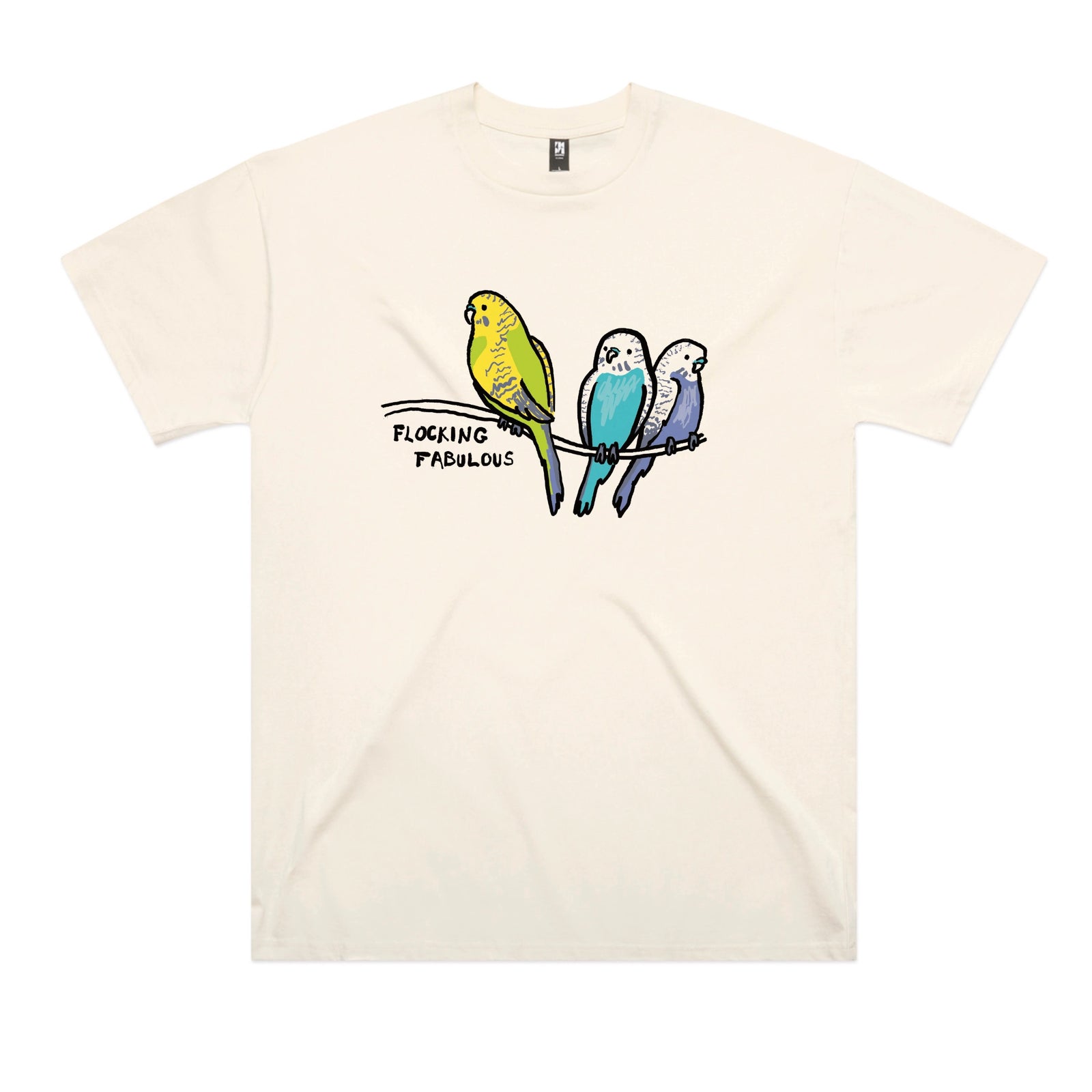 Ecru oversized t-shirt with Flocking Fabulous graphic by Lonely Kids Club