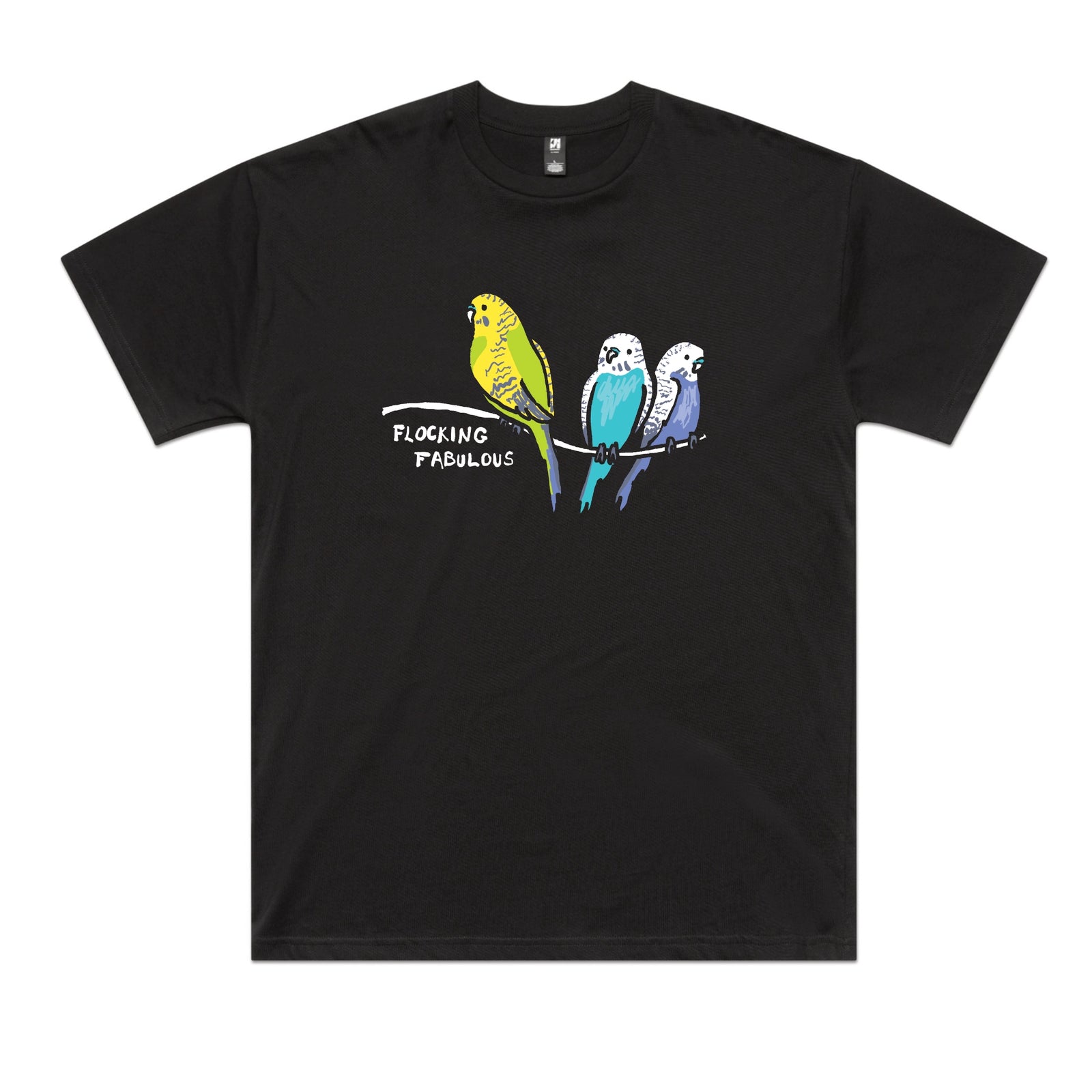 Black oversized t-shirt with Flocking Fabulous graphic by Lonely Kids Club