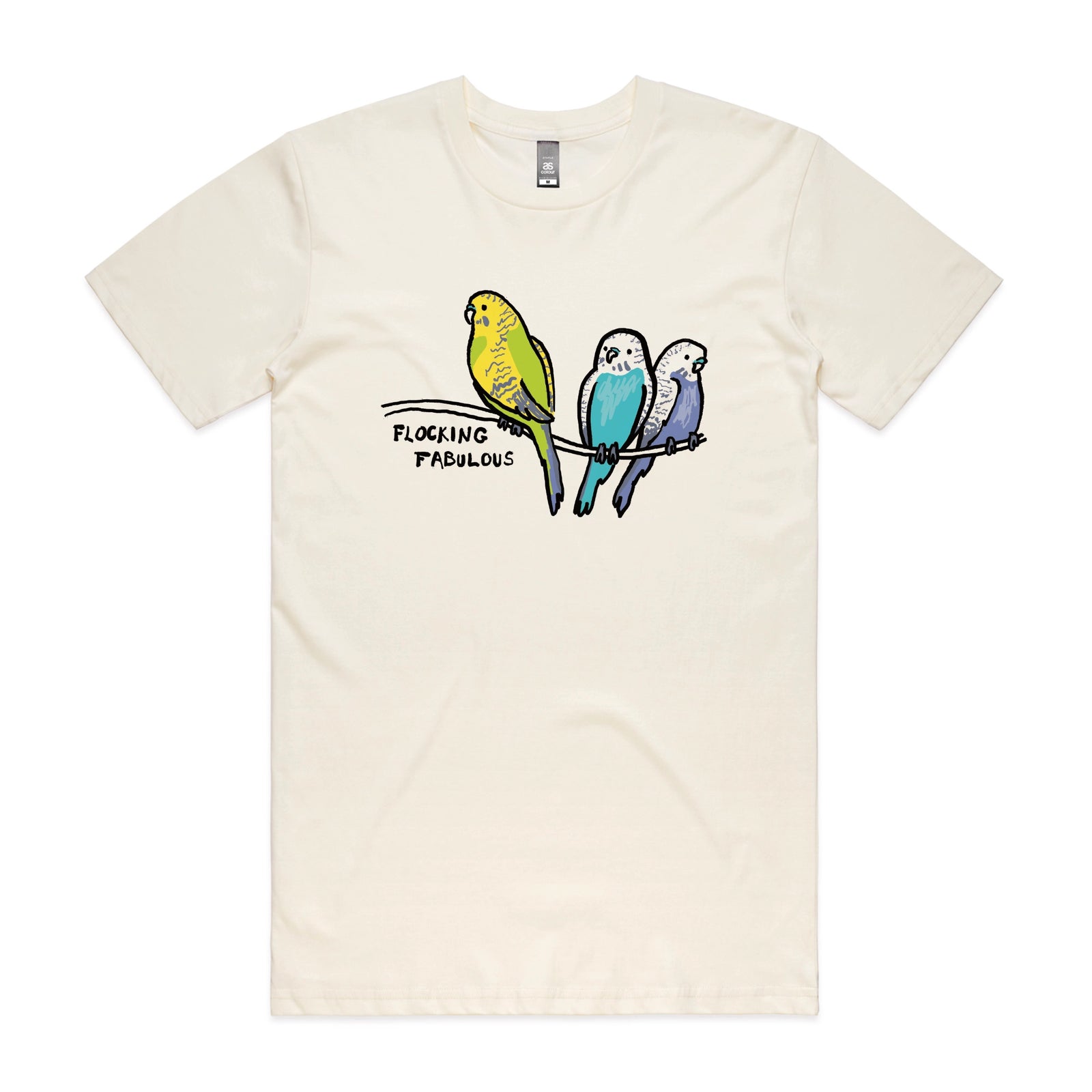 Ecru unisex t-shirt with Flocking Fabulous graphic by Lonely Kids Club